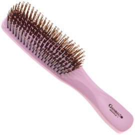Giorgio GIO1P Pink 7.75 inch Gentle Touch Detangler Hair Brush for Men Women and Kids. Soft Bristles for Sensitive Scalp. Wet and Dry for all Hair Types. Scalp Massager Brush Stimulate Hair Growth