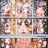 Topeedy 9 Sheet Pink Christmas Window Sticker, Double-Side Window Clings