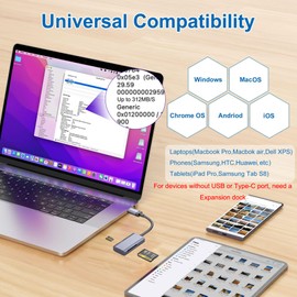 UHS-II SD 4.0 Card Reader, 2 in 1 USB A & Type-C SD 4.0 Memory Card Reader for SD Micro SD SDXC SDHC MMC RS-MMC Micro SDXC UHS-II and UHS-I Cards for Mini PC,Laptops, Tablets, Smartphones