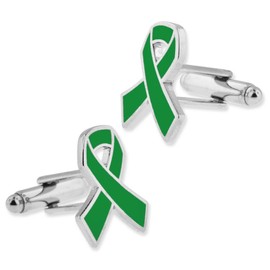 PinMart Awareness Ribbon Cufflink Set - Green