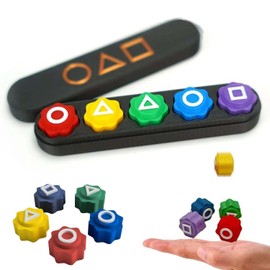 Gonggi Korean Game, Gonggi Stones Game, Traditional Korean Game, 5-Piece Gonggi Stone Set, Hand Game with Colourful Stones for Coordination Training (5 Pieces + Long Box)