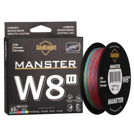 SeaKnight MANSTER W8 II 8 Strand Braided Fishing Line -Super Strong, Abrasion Resistant, No Stretch Braided Line-15LB to 100LB Test for Saltwater and Freshwater Fishing Line Braid