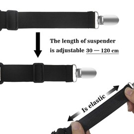 Bedecor Adjustable Bed Sheet Straps - White, Elasticated - for the Corner of a Bed, Mattress or Sofa