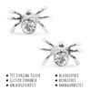 Monkimau Women's Spider Stud Earrings 925 Sterling Silver with Crystals,