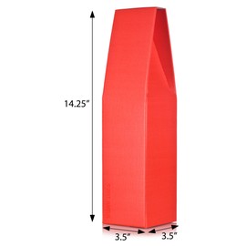 JUVITUS Wine and Liquor Red Taper Tent Top Box 6 PACK 14.5" tall designed for standard size wine bottles