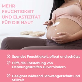 DERMOMAMMA Body Cream with Valuable Anti-Stretch Mark Ingredients - 200 ml - for Pregnant and Lactating Skin - Elasticating, Nourishing, for Caesarean Section Scars, Anti-Itching