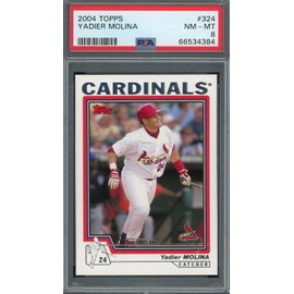 Yadier Molina 2004 Topps Baseball Rookie Card RC #324 Graded PSA 8