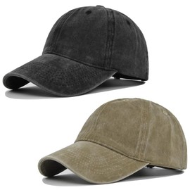 NEWKIBOU Gorra Vintage Deslavada,Gorra de Beisbol Unisexo,2 Piezas Gorras de Beisbol 100% Algodón Ajustable,para Deportiva, Casual, Runing
