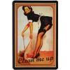Tin Sign Pin Up Clean Me Up 20 x 30 cm Retro Tin Sign 357
