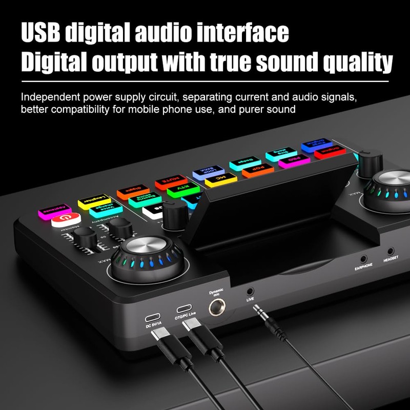 Nuoxiange F668 Beginners Game Audio Mixer OTG Interface 3D Folding