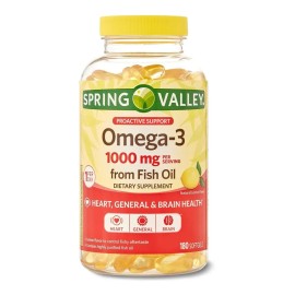 Omega-3 1000mg 180 Capsulas Fish Oil Spring Valley Salud Sabor Sin sabor