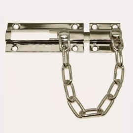Rejuvenation NEW Rejuvenation DOOR SECURITY GUARD CHAIN & BOLT, Polished Nickel (C4071)