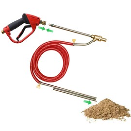 Pressure Washer Sandblasting Kit 5000 PSI Wet Abrasive Sandblaster Attachment with Replacement Nozzle Tips, 1/4 Inch Quick Disconnect, Washer Equipment Kit for Rust Removal Abrasive Cleaning