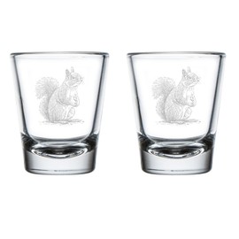 MIP Set of 2 Shot Glasses 1.75oz Shot Glass Gift Curious Squirrel