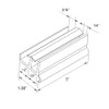 Gordon Glass® Gray Sliding Shower Door Bottom Guide 1-3/8" Wide