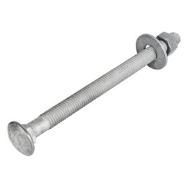 3/8" x 7" (50 Pack) Galvanized Carriage Bolt Kit, Grade 307A, Hot Dip Galvanized for Exterior Use by Makers Bolt