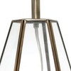 Elegant Designs LT1191-BRS 18.25" Classy and Brassy Glass Pyramid Table