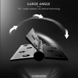 AOLISHENG Door Hinges 4 inch 100mm Heavy Duty Ball Bearing Stainless Steel Chrome Butt Black Door Hinges for Wood Internal External 1 Pairs