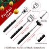 lucdnc 3 Pack Stocking Stuffer Manual Back Scratcher,Metal Extendable Back
