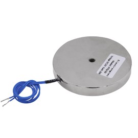 Electromagnet, 12 ± 2 V operating voltage, the maximum suction value is 25 kg/245 N, 70 x 10 mm, the round suction cup, electromagnet