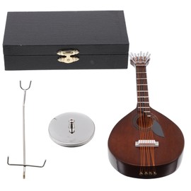 NOLITOY 1 Set Mini Guitar Model Realistic Portuguese Guitar Decor with Stand Miniature Musical Instrument for Home Office and Decoration