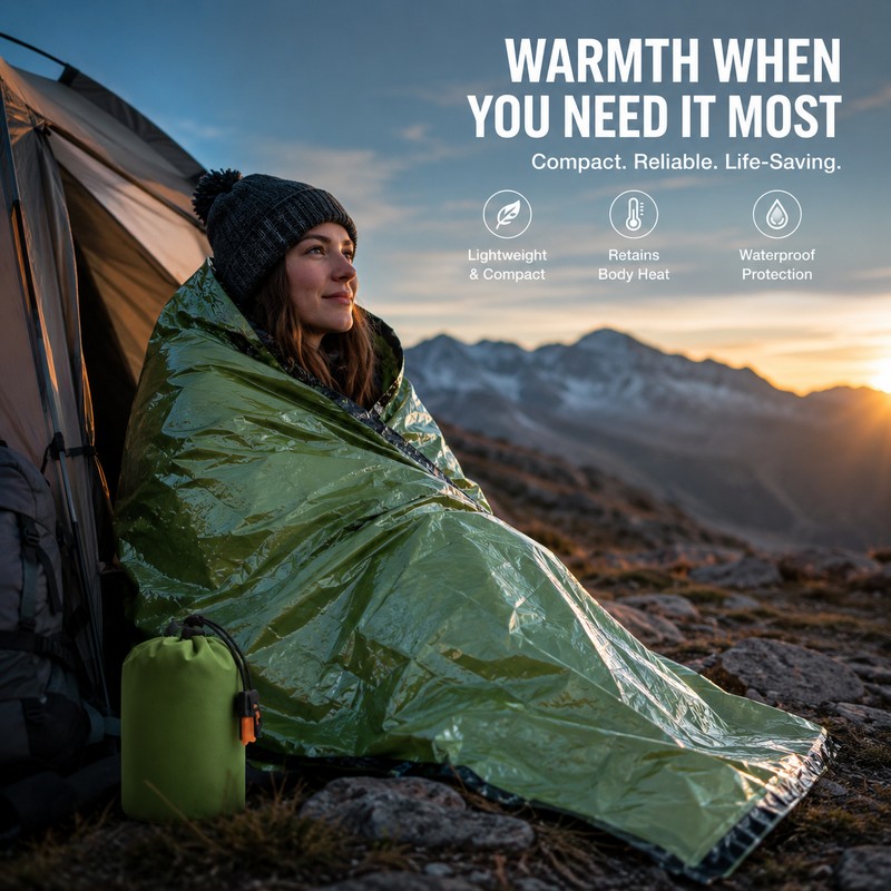 Emergency Sleeping Bag for Camping – Waterproof Thermal Mylar Sack
