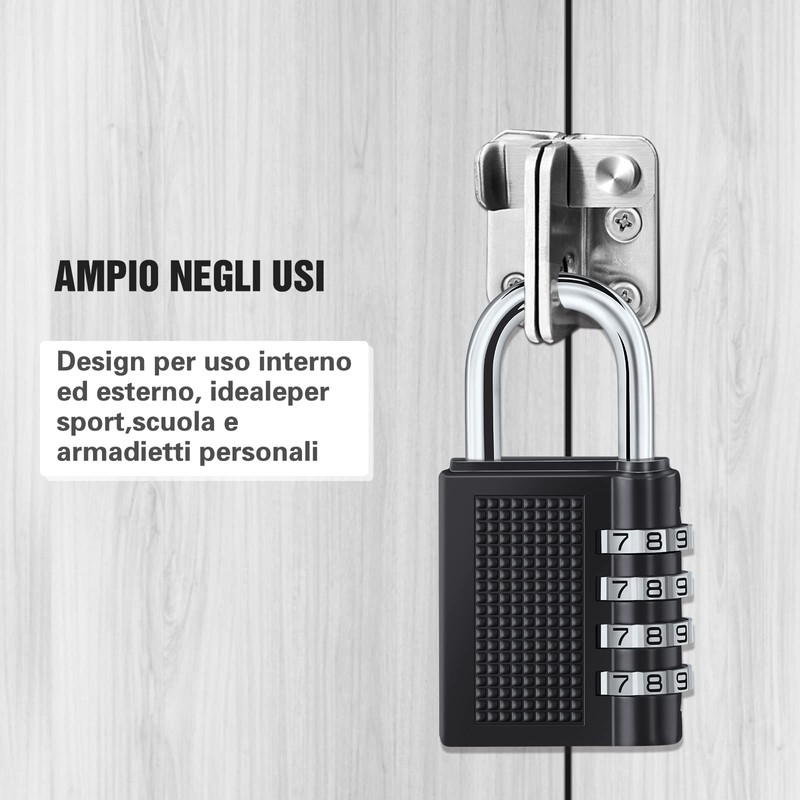 Vinabo Combination Padlock, Combination Lock, 4 Digit Combination Lock, Padlock
