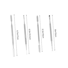 Minkissy Cosmetic Stirring Rod Manicure Mixing Stick 4pcs Palette Stick Stainless Steel Flat Pointed Head