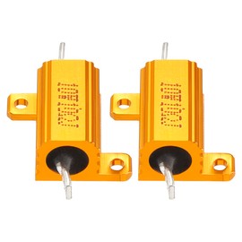 YOKIVE Pack of 2 Aluminium Housing Resistor Office LED Converter Replacement Wire Wound Resistor Great for Daily Use (Gold 10W 10 Ohm)