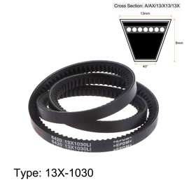 HARFINGTON 13x1030 Cogged V-Belts AX Section Drive Raw Edge Belt 1030mm Inner Girth 13mm Width 8mm Thickness EPDM for Power Transmission