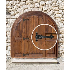 Akatva T Hinge Set - 2 Pieces Gate Hinges for Wooden Fences Heavy Duty - Barn Hinges for Doors - Black Hinges – Hinges for Shed Door - Door Hinges Black Matte - Hinges Outdoor - Fence Strap Hinge Set