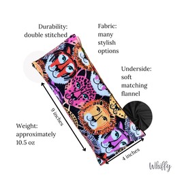 Whiffy Bean Bags Microwave Heating Pad for Kids, Boo Boo Bags Ice Pack for Kids, Microwavable Heat Pack or Cold Compress, Scented or Unscented, 9" x 4" (Foxes, Lavender-Peppermint)