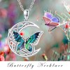 Twoowl Abalone Butterfly Necklace 925 Sterling Silver Celtic Moon Pendant