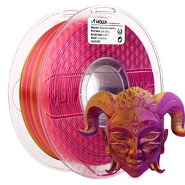 AMOLEN Silk PLA 3D Printer Filament, Tri Color Red Gold Purple PLA 1.75mm, Shiny Multi Color Change Filament 3D Printing PLA Filament for Most FDM 3D Printer, 1kg Spool(2.2lbs)