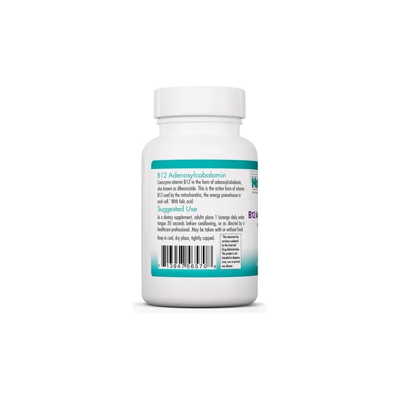 Nutricology B12 Adenosilcobalamina Ácido Fólico 60 Pastillas
