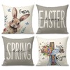 FUYUCHEN Happy Easter Pillow Covers 18x18 Inch Set of 4