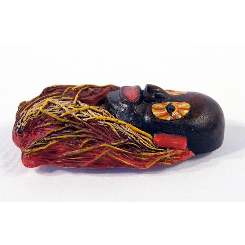 Handpainted Poly Stone African Mask Arts Assorted Magnet (Set of