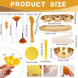 Kit de 50 piezas para esteticista, kit de spa facial con tazones para mezclar, brochas, esponjas, diademas y juego de herramientas faciales para uso doméstico y profesional.