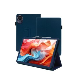 Case for Teclast T65 Max Android 14 Tablet 13 inch Tablet New，WUNIAK Premium Leather Business Folio Stand Cover for Teclast T65 Max with Hand Strap for Tablet,Dark Blue