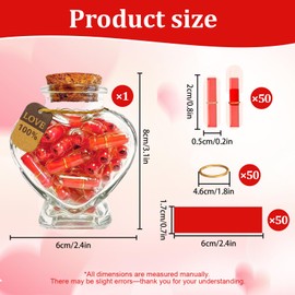 YeaHapiday Capsule Letters Message in A Bottle kit, Message Pills Love Letter Notes for Boyfriend Girlfriend Wife Friend Birthday Christmas Anniversary Valentines Day Gifts (red,50pcs)