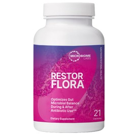 Microbiome Labs RestorFlora PD - Men's & Women's Probiotics for Digestive Health & Gut Reset - Spore Based Saccharomyces Boulardii Probiotics to Help Restore Microbial Balance (21 Capsules)