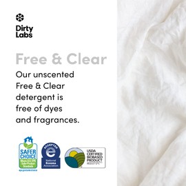 Dirty Labs | Scent Free | Bio Enzyme Liquid Laundry Detergent | 80 Loads (21.6 fl oz) | Hyper-Concentrated | High Efficiency & Standard Machine Washing | Nontoxic, Biodegradable | Stain & Odor Removal