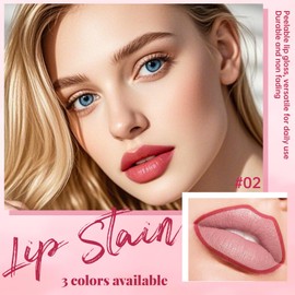 HOSAILY 3 Colors Peel Off Lip Liner Stain, High Pigmented Long Wear Waterproof Magic Lip Stain Tattoo, Natural Matte Finish Lip Tint Pink Lip Gloss Set for Women, Non-Sticky Liquid Lipstick Lip Makeup