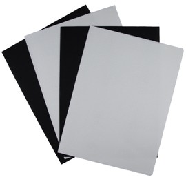 KCS 4/6 piezas de 12 x 18 pulgadas (30 x 45 cm), tela de punto de cruz de algodón con abalorio de 18 quilates (4 piezas, blanco + negro)