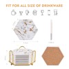 Marble Coasters for Drinks, Gold Coasters for kitchen,6pcs Absorbent Ceramic