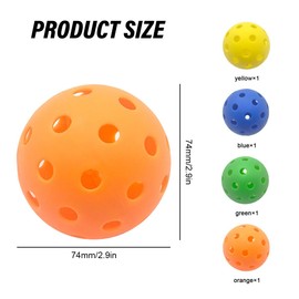 Outdoor Pickleball Balls 4 Striking Colors,40 Holes Pickleballs Set Accessories for Pickleballs Practicing Compatible with All Paddles