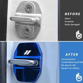 XYHGM Door Lock Covers Protection Trim for Dodge Charger Challenger Accessories 2015-2022 / Durango 2016-2023 Blue 4PCS