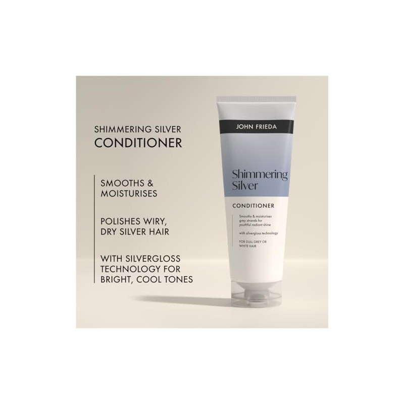 John Frieda Shimmering Silver Conditioner 250ml. Grey Hair Care with