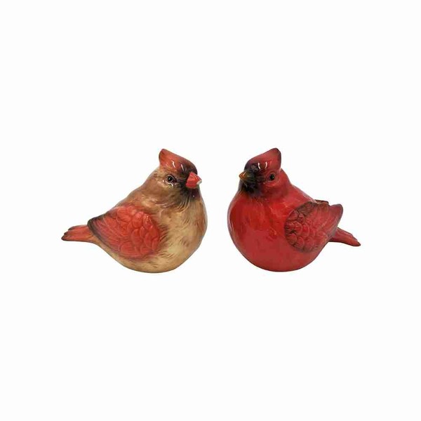 Comfy Hour Farmhouse Collection 3" Two Red Feather Cardinals Salt