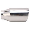 Single Outlet Exhaust Tip Silver Stainless Steel Beveled Mouth Straight
